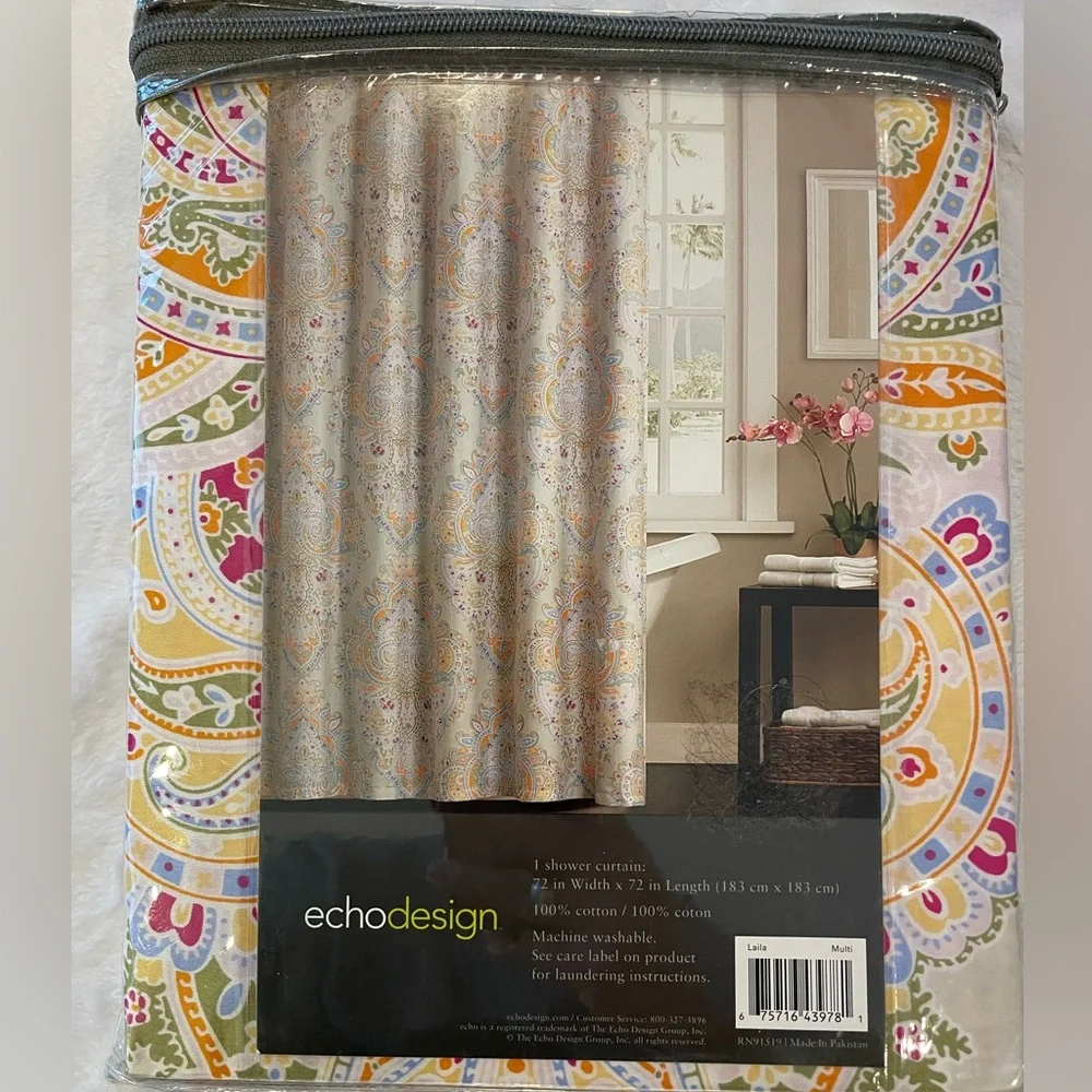 Echo design shower curtain, 72 X 72 inches
